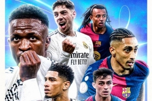 皇马发布国王杯决赛海报：维尼修斯、贝林pk拉菲尼亚、佩德里